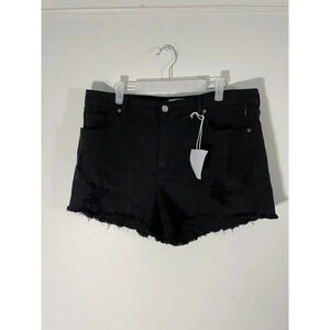 Pistola Women's Winston High Rise Fray Hem Short Seek And Destroy‎ Black Size 33